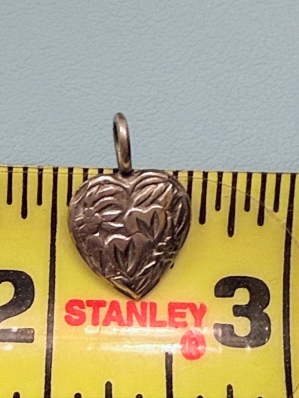 Vintage Floral Heart Pendant Charm - Sterling Silver Marked 925 Llc? View 3